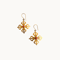 Vishwavajra ruby silver earrings by Dhuku: A Handmade Collective — a Patan silver Kathmandu souvenir on Avendi